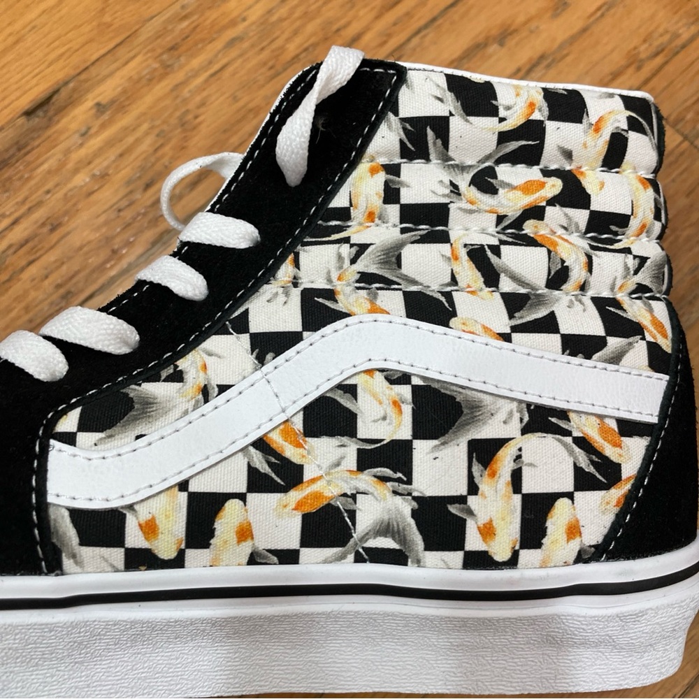 VANS Sk8-Hi Checkerboard Suede Shoes Skate Black Sneakers Men's Size 10 - Picture 5 of 8